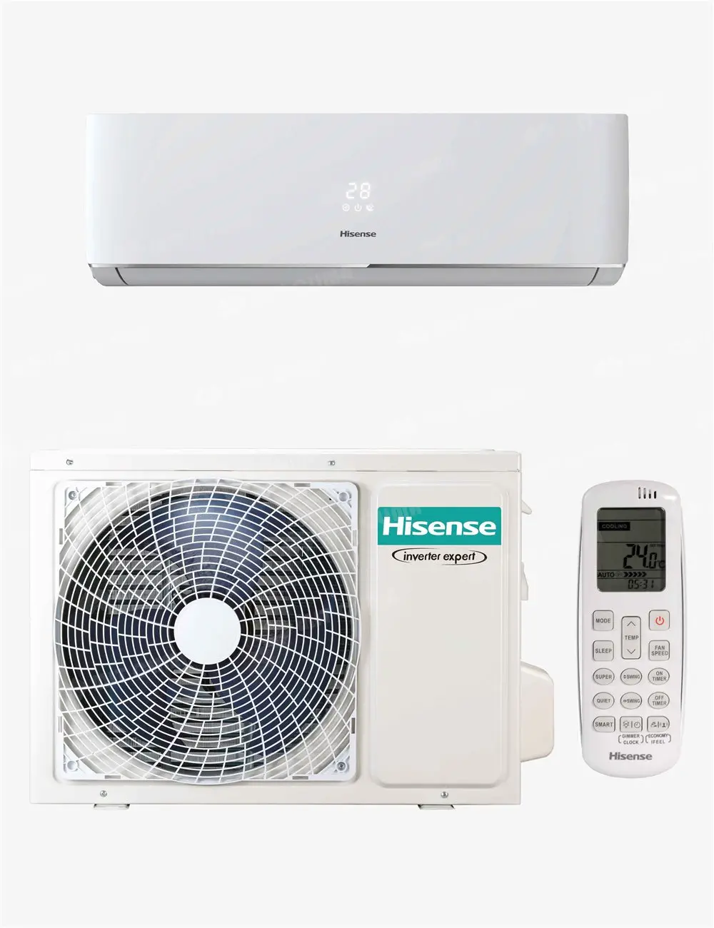 Aparat aer conditionat de perete Hisense DJ70BB0CG + DJ70BB0CW 24000 BTU, Inverter, Clasa A++/A+, R32, Wi-Fi