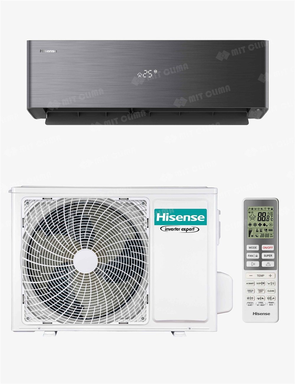 Aparat aer conditionat de perete Hisense QH35XV4BG + AS35XV4EW 12000 BTU, Inverter, Clasa A+++/A+++, R32, Wi-Fi