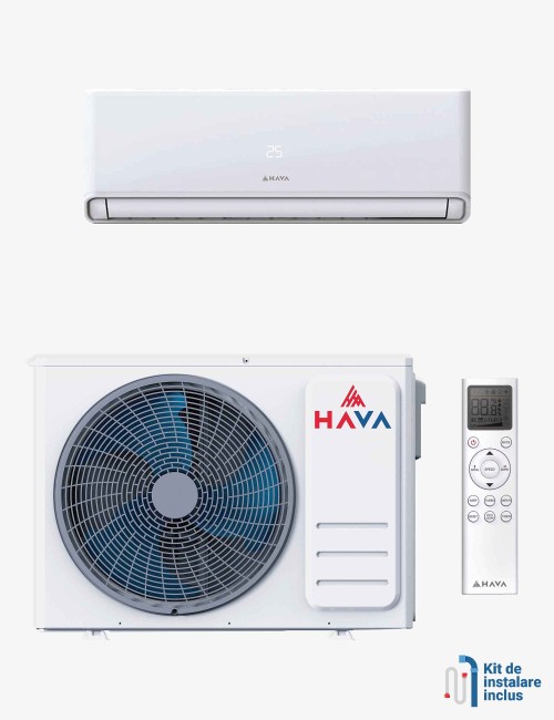 Aparat aer conditionat de perete HAVA HMI-18SPK1+HME-18SPK1 18000 BTU, kit instalare, Wi-Fi, A++ racire, A+/A++ incalzire