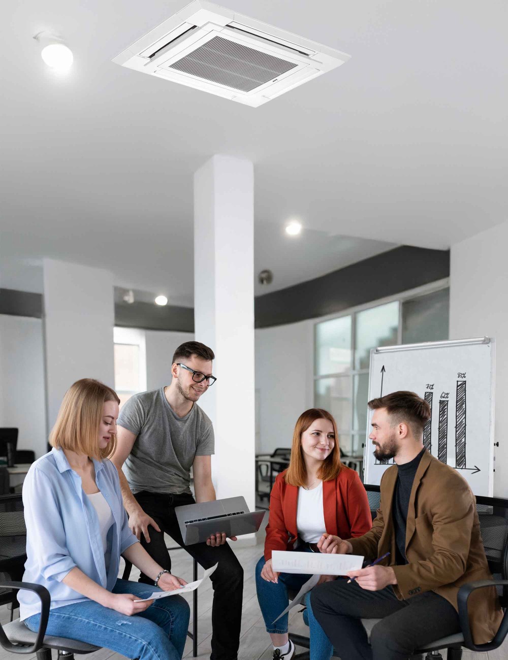 Aer conditionat tip caseta cu 4 directii Mitsubishi Electric PLA-SM125EA + PUZ-SM125VKA 42000 BTU, R32