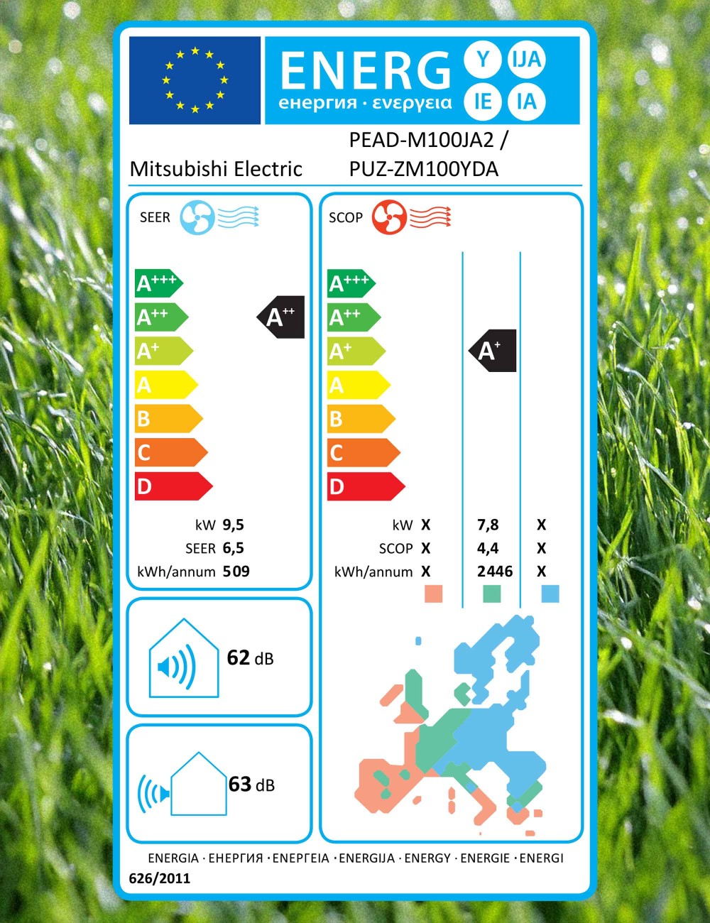 Aer conditionat tip duct Mitsubishi Electric PEAD-M100JA2 + PUZ-ZM100YKA2 34000 BTU, Inverter, A++/A+, R32