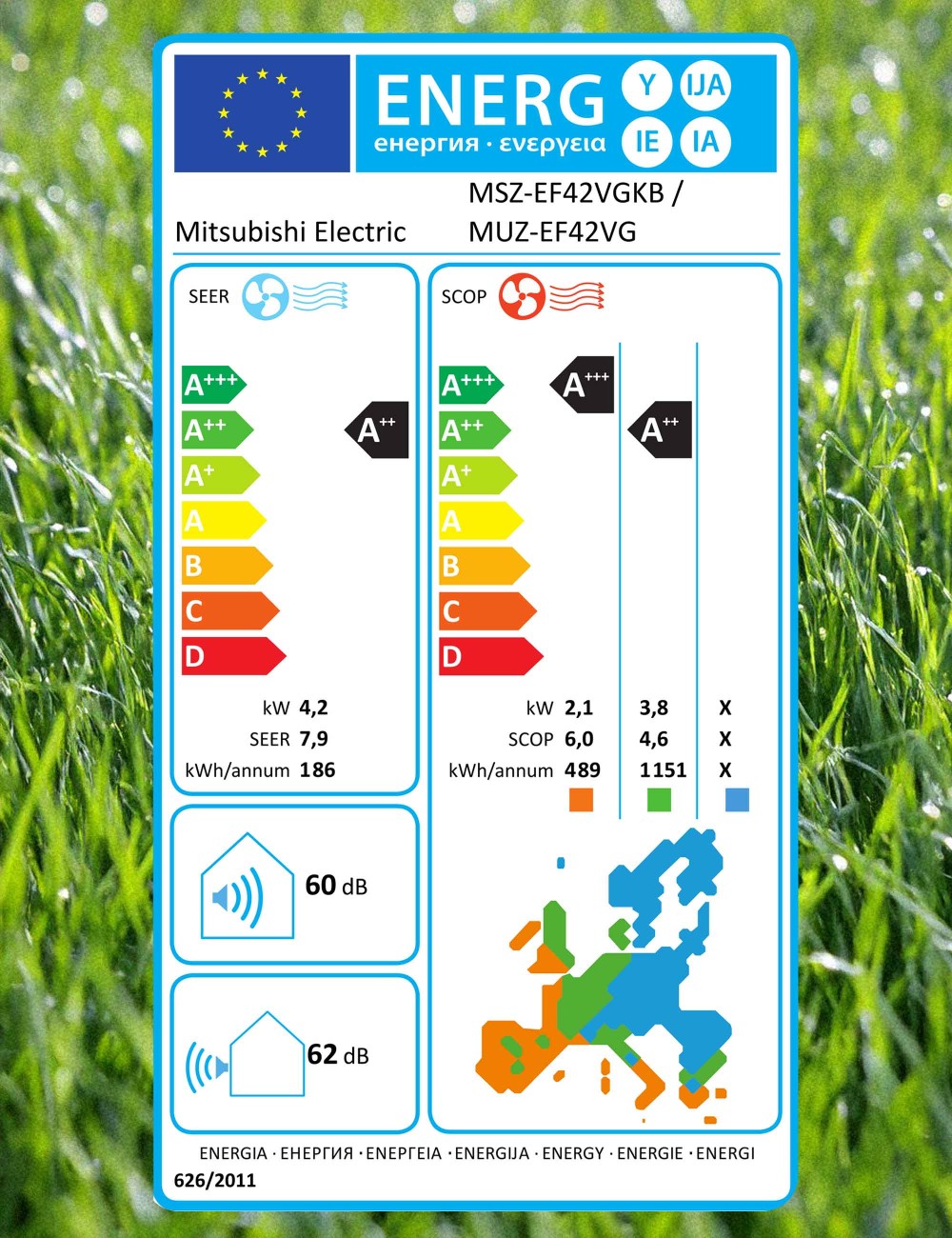Aer conditionat Mitsubishi Electric MSZ-EF42VGKB + MUZ-EF42VG 14000 BTU, Inverter, A++/A++, R32