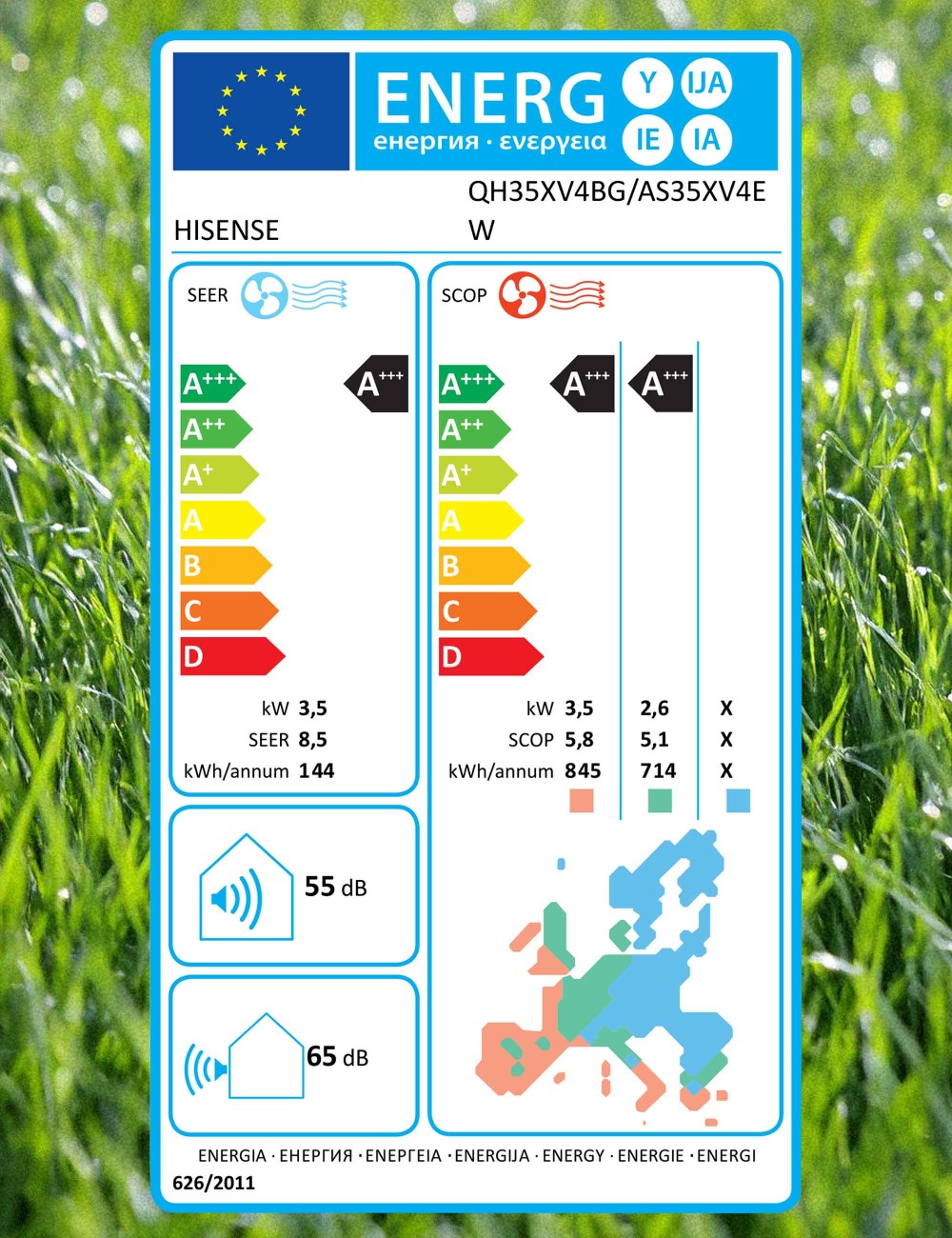 Aer conditionat Hisense QH35XV4BG + AS35XV4EW 12000 BTU, Inverter, Clasa A+++/A+++, R32, Wi-Fi